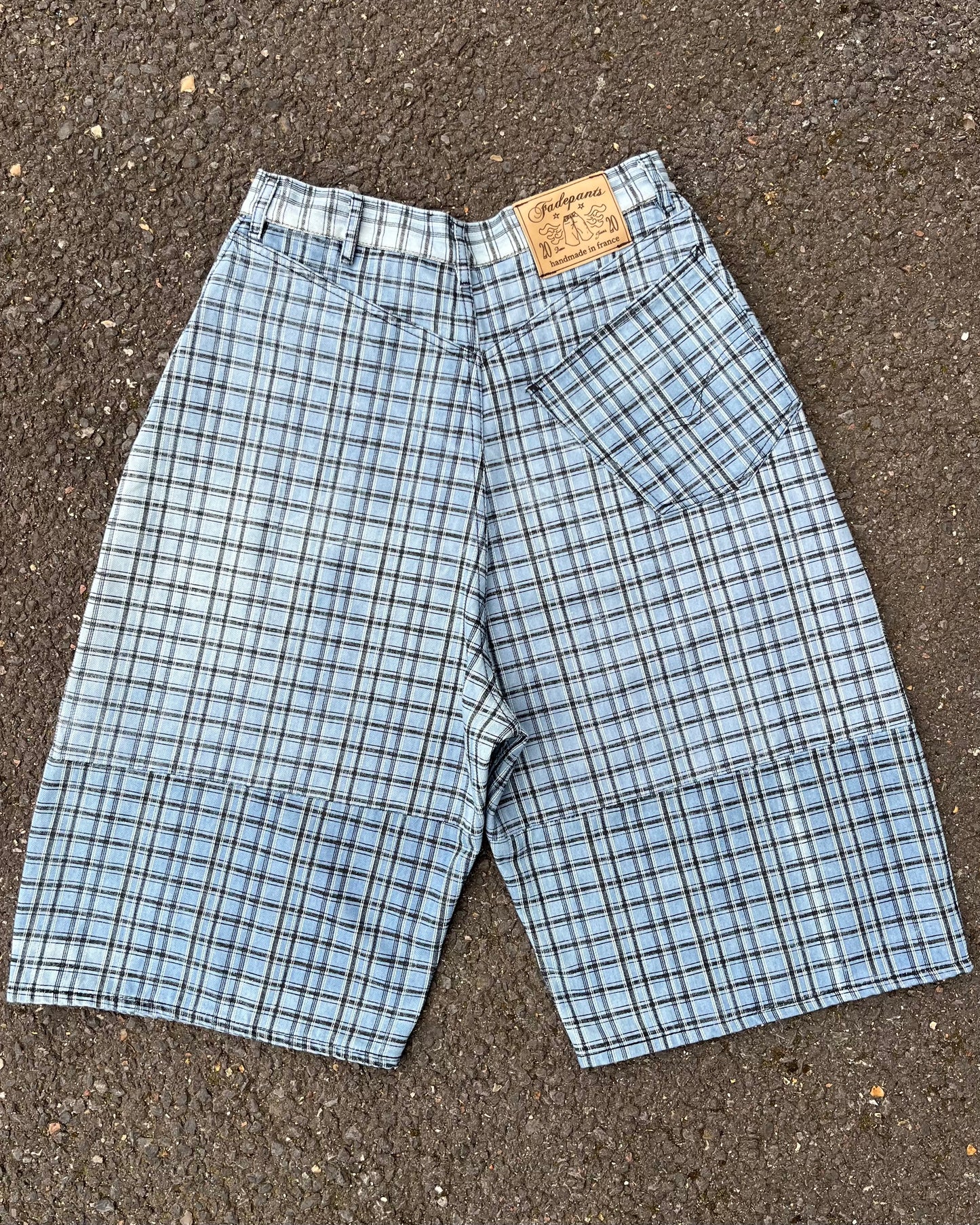 Light Blue Check Shorts
