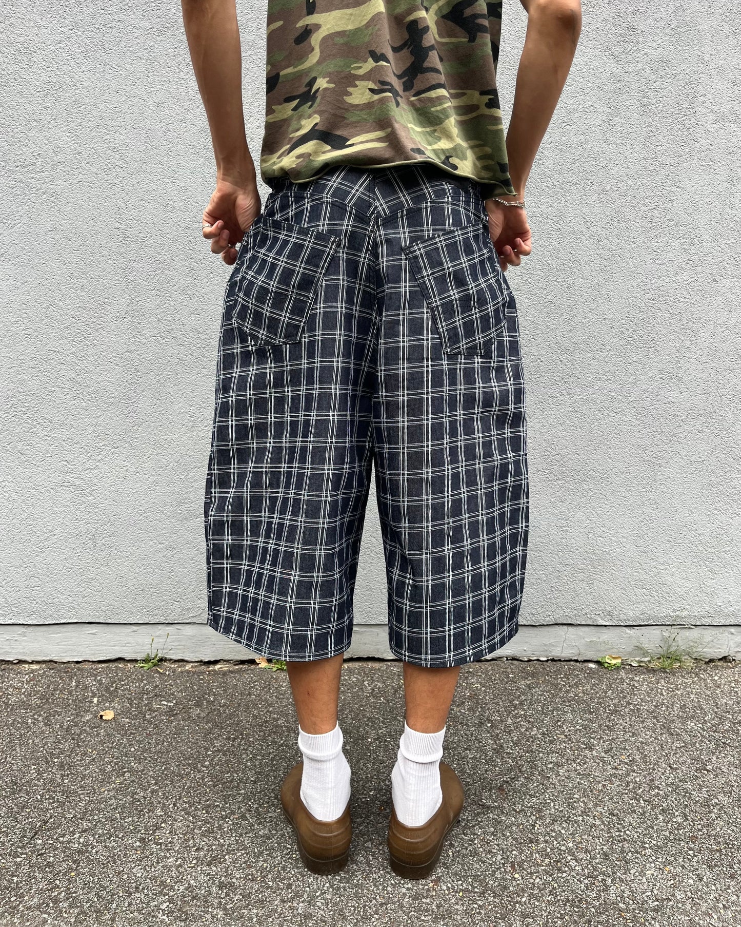 Black and White Check Shorts