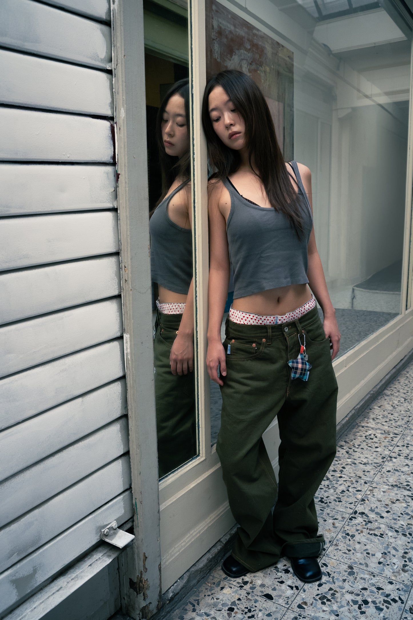 Straight Leg Jeans - Olive Japanese Selvedge Denim