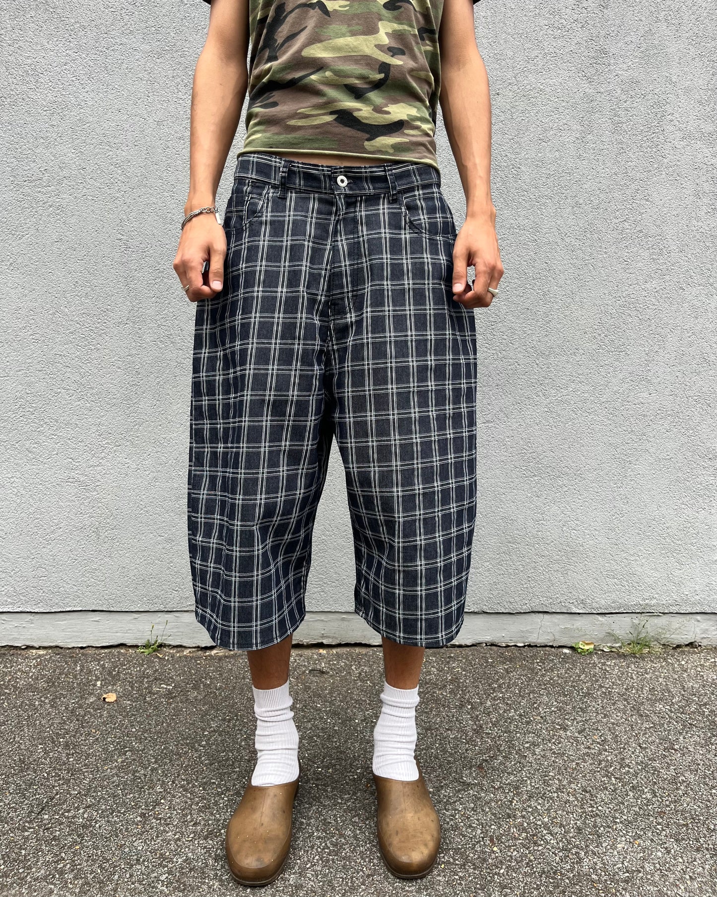 Black and White Check Shorts