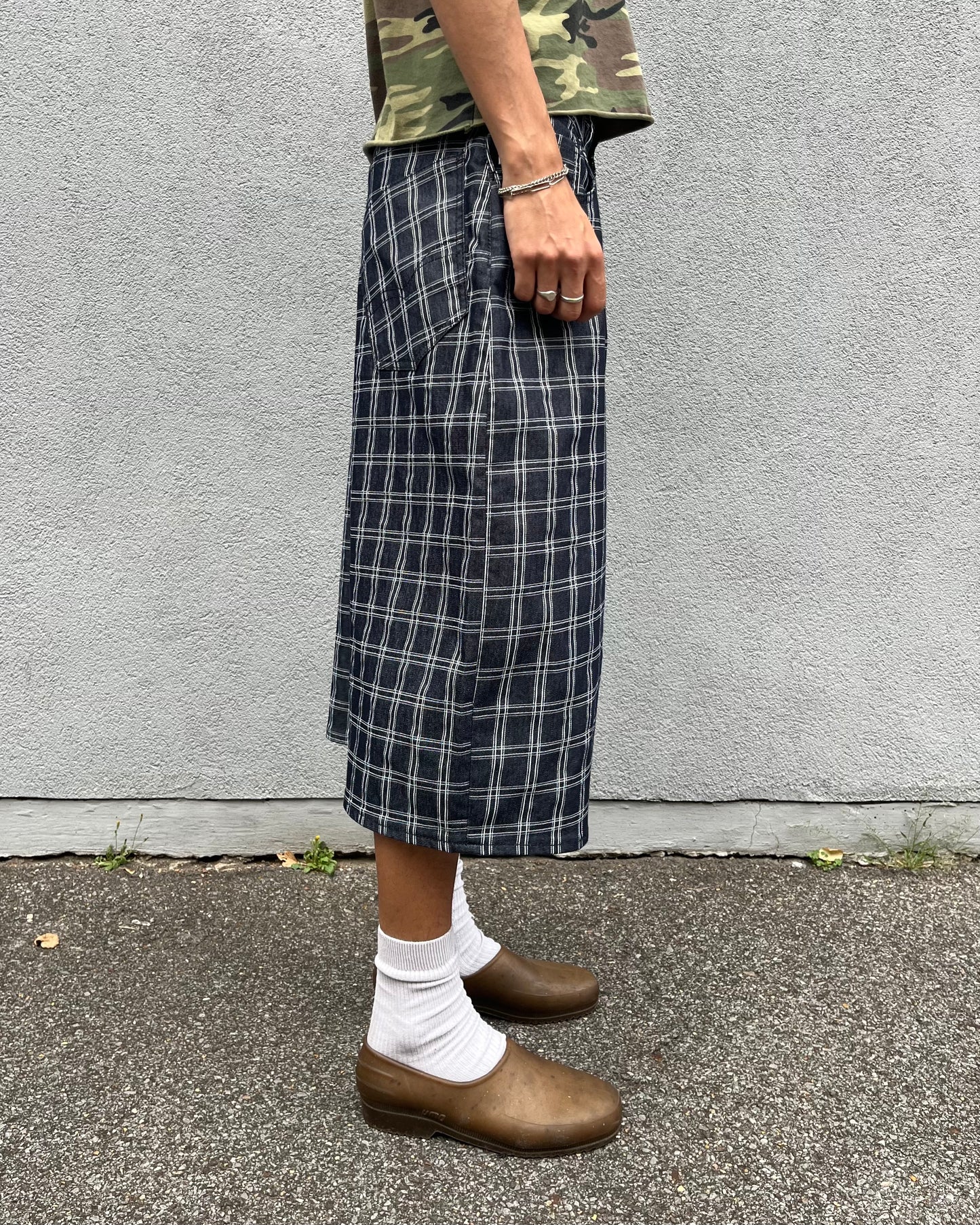 Black and White Check Shorts