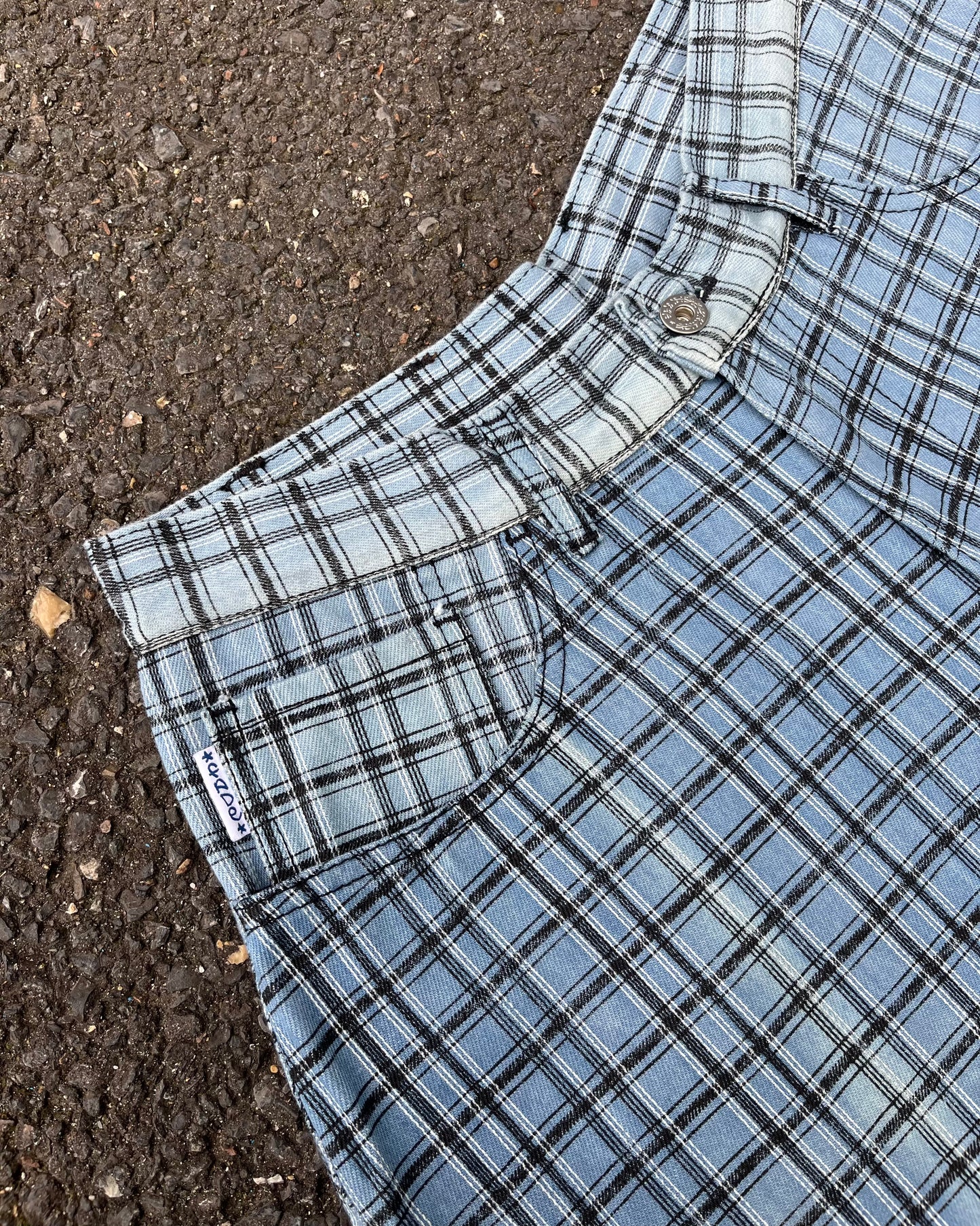Light Blue Check Shorts