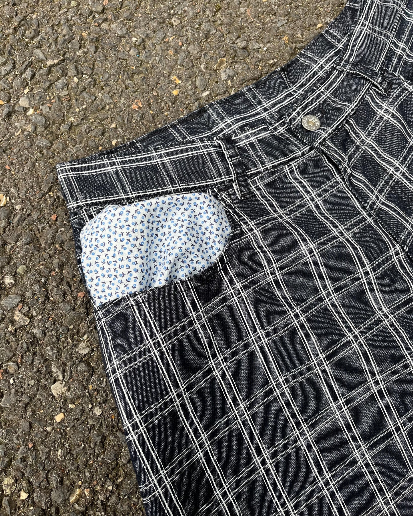 Black and White Check Shorts