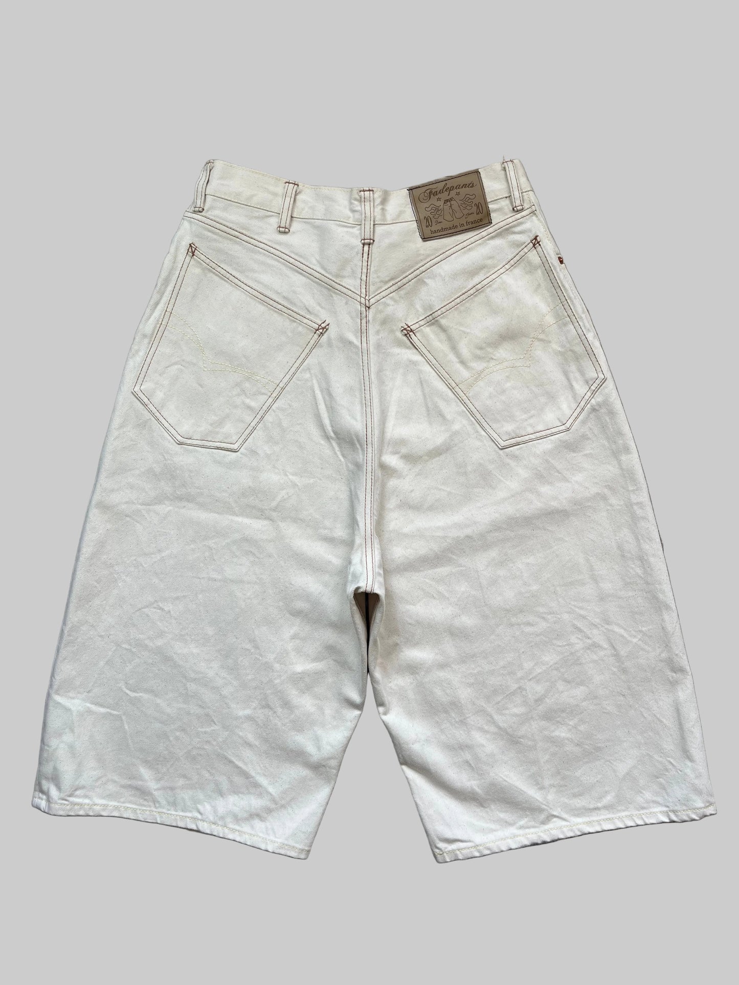 Baggy Shorts - Ecru Italian Denim
