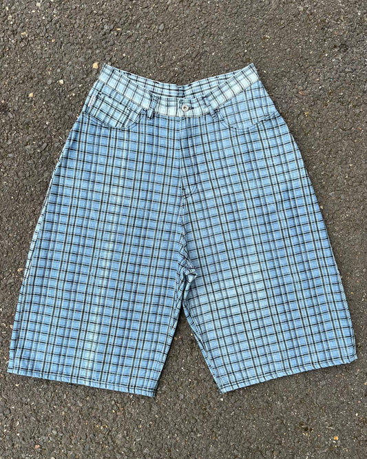 Light Blue Check Shorts