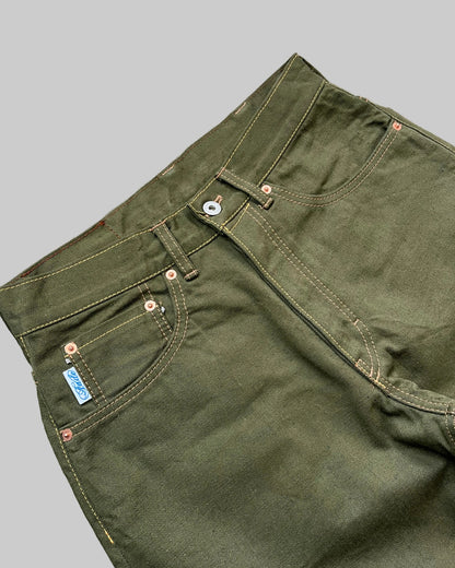 Straight Leg Jeans - Olive Japanese Selvedge Denim