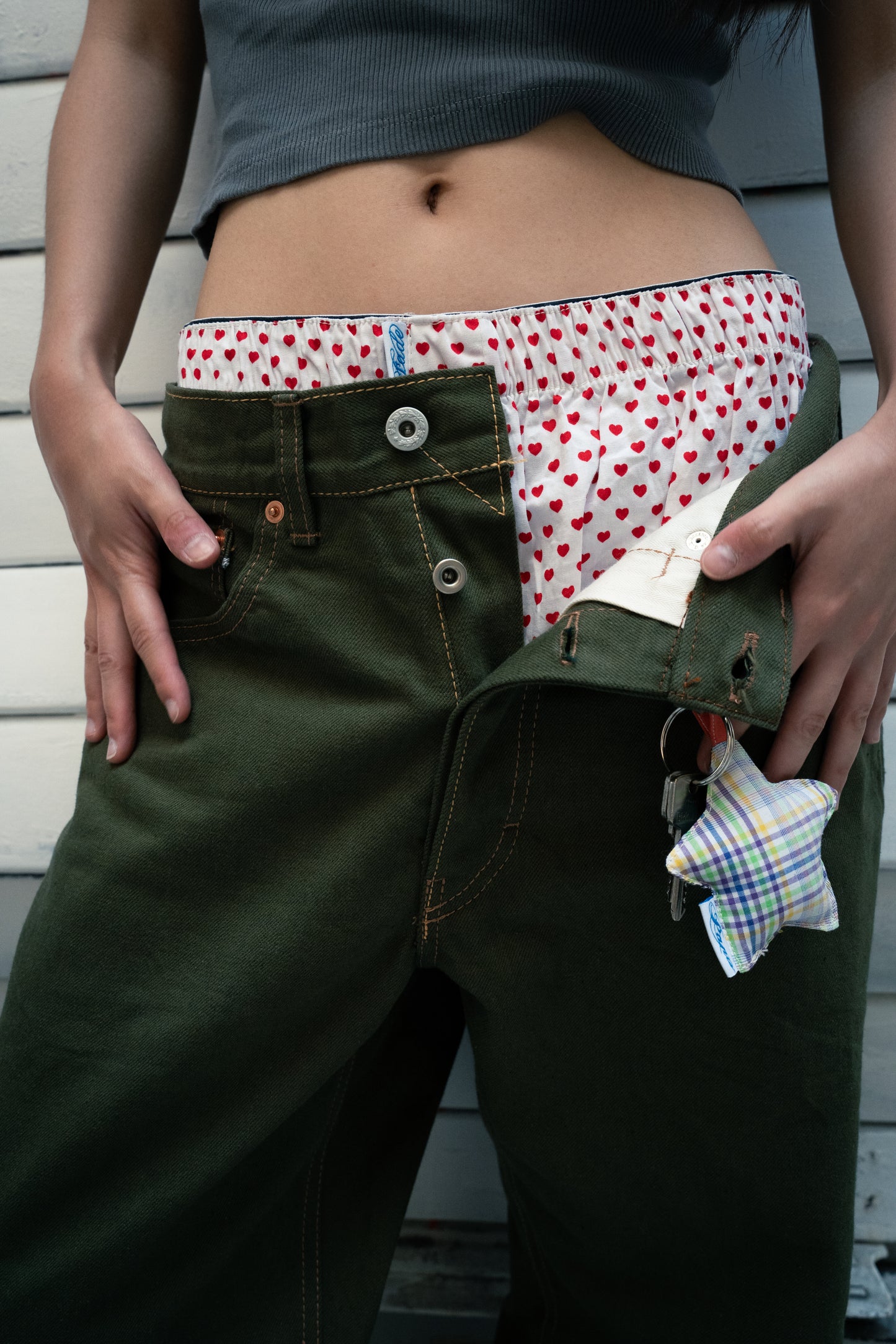 Straight Leg Jeans - Olive Japanese Selvedge Denim