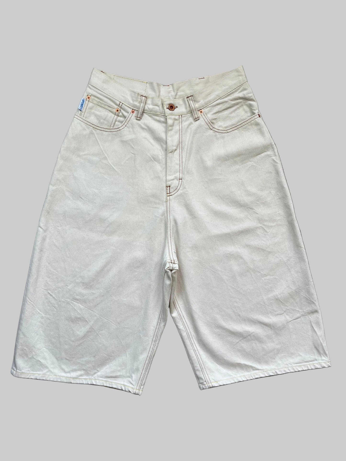 Baggy Shorts - Ecru Italian Denim