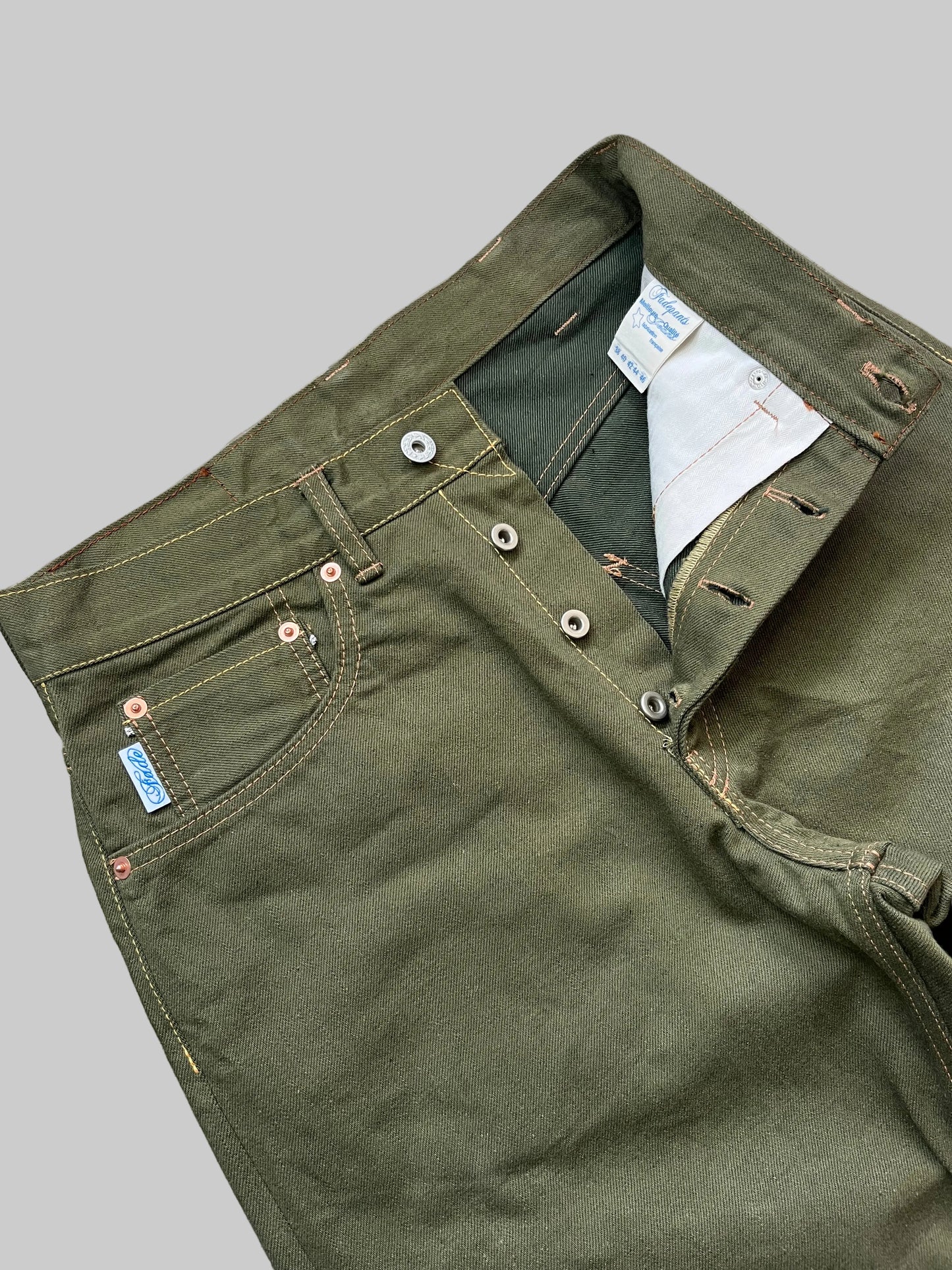 Straight Leg Jeans - Olive Japanese Selvedge Denim