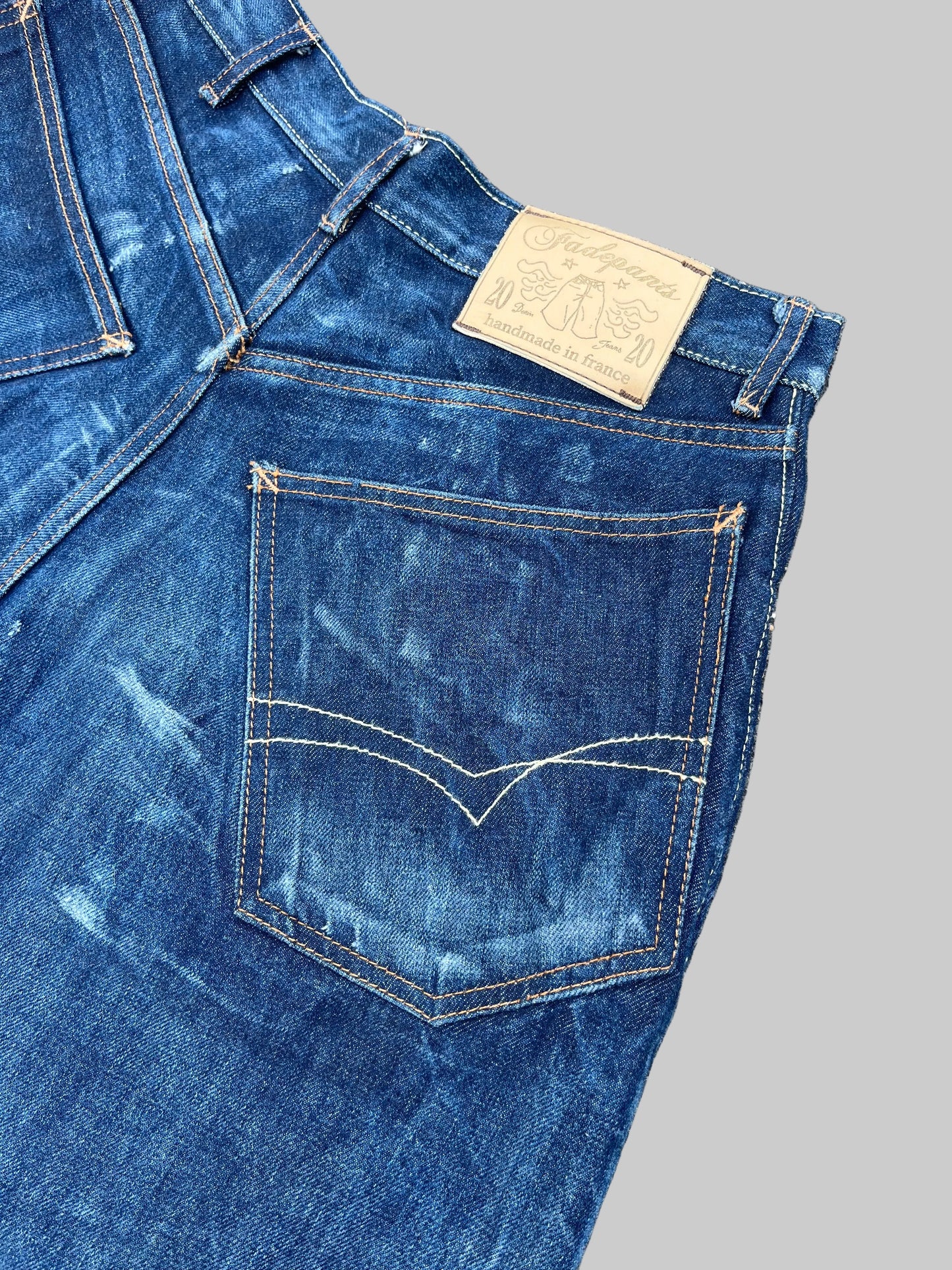 Baggy Shorts - Distressed Italian Indigo Denim