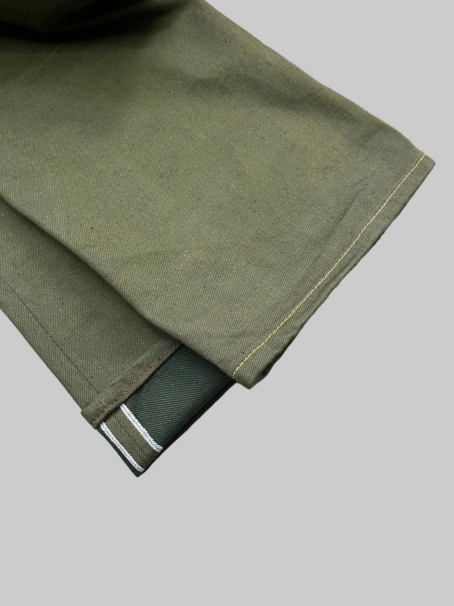 Straight Leg Jeans - Olive Japanese Selvedge Denim