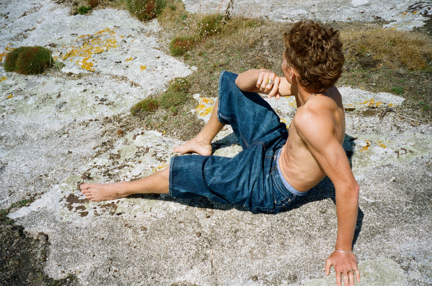 Baggy Shorts - Distressed Italian Indigo Denim
