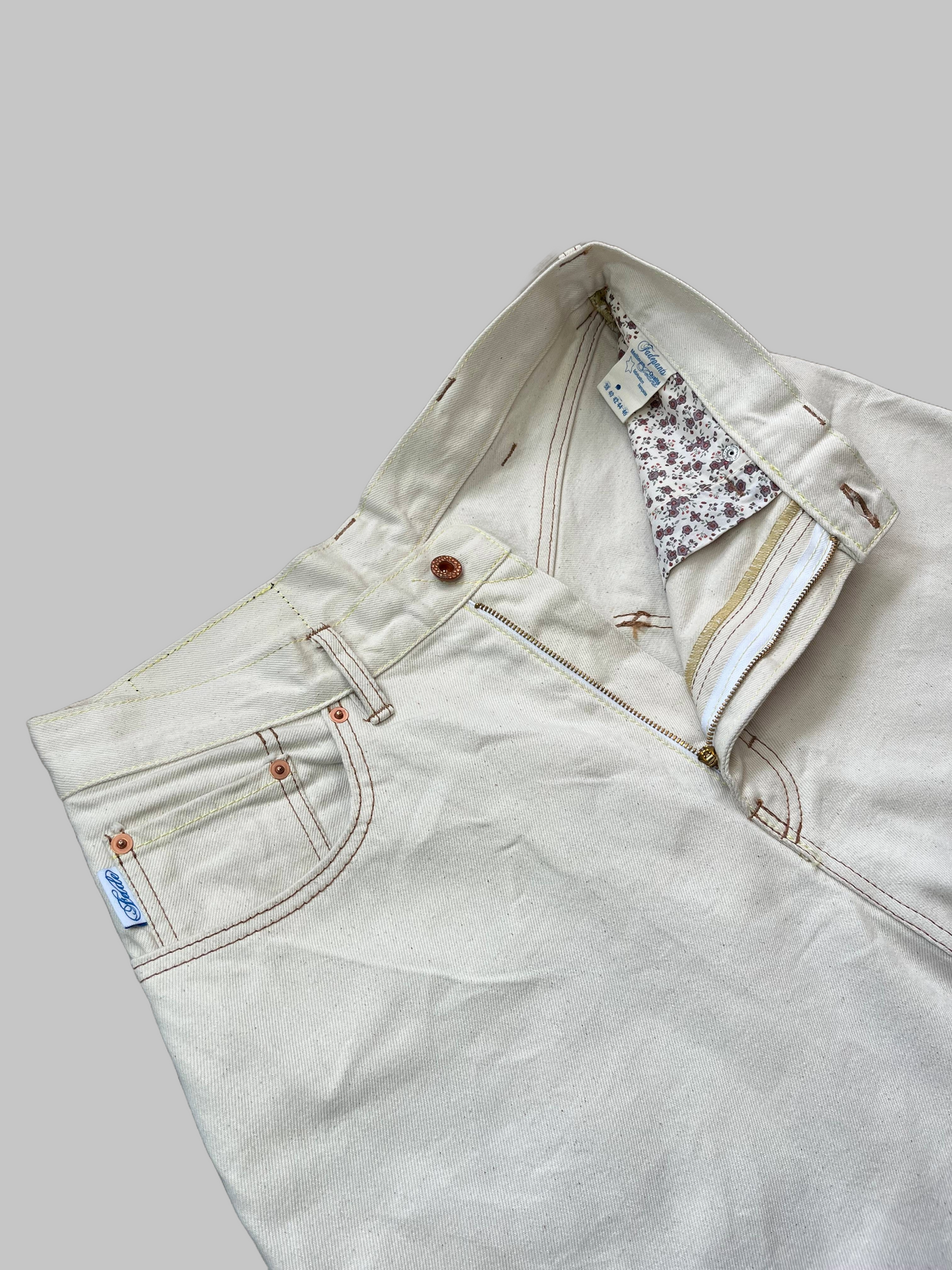 Baggy Shorts - Ecru Italian Denim